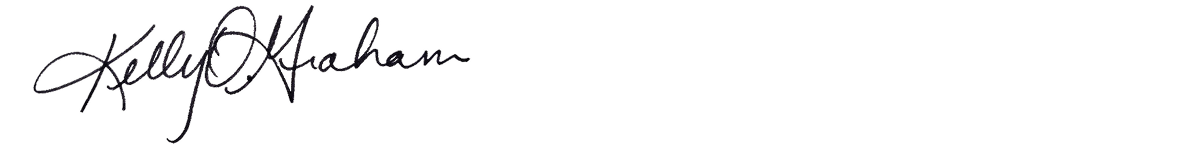 The signature of Kelly Graham, Director of Development, University of Virginia Library